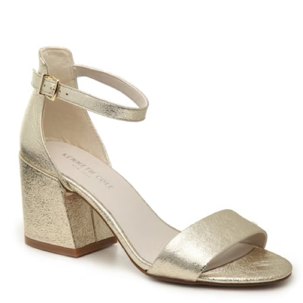 Kenneth Cole Hannon block heel sandals in gold